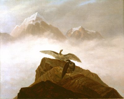 Eagles Landing on an Alpine Peak by Karl Gustav Carus